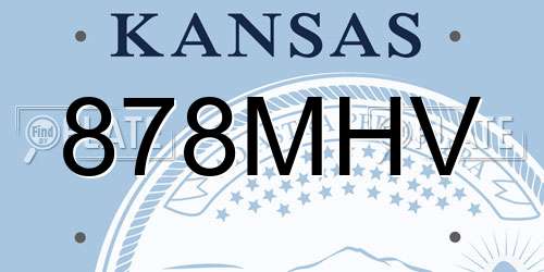878MHV Kansas License Plate
