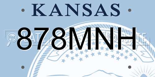 878MNH Kansas License Plate