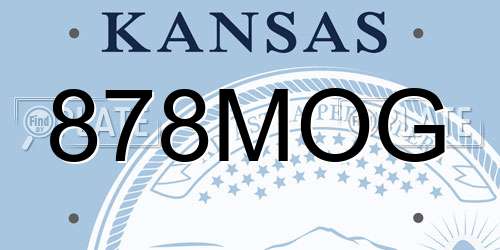 878MOG Kansas License Plate