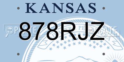 878RJZ Kansas License Plate