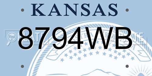 8794WB Kansas License Plate