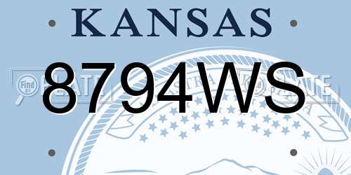 8794WS Kansas License Plate