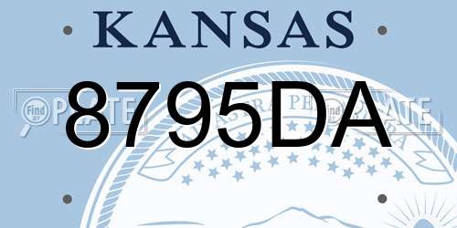 8795DA Kansas License Plate