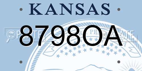 8798OA Kansas License Plate