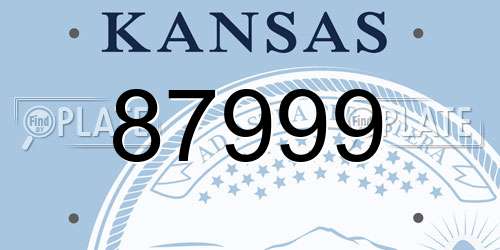 87999 Kansas License Plate