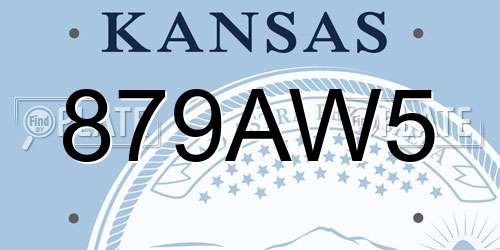 879AW5 Kansas License Plate