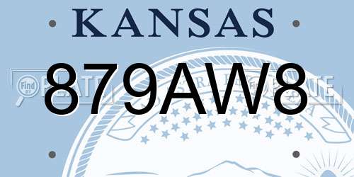 879AW8 Kansas License Plate