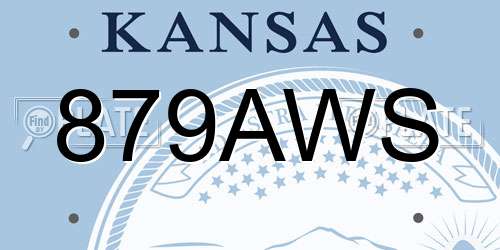 879AWS Kansas License Plate