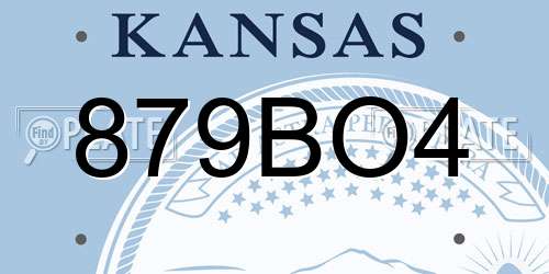 879BO4 Kansas License Plate