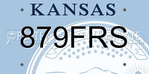 879FRS Kansas License Plate