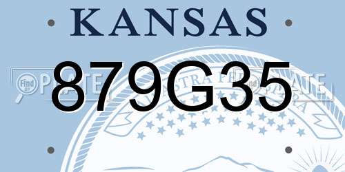 879G35 Kansas License Plate