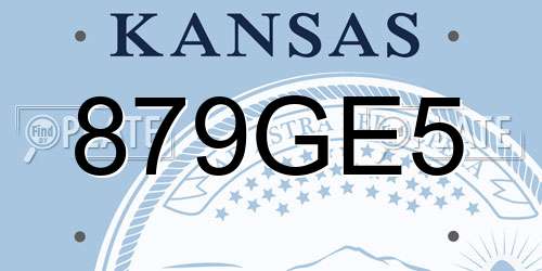 879GE5 Kansas License Plate
