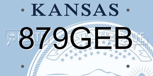 879GEB Kansas License Plate