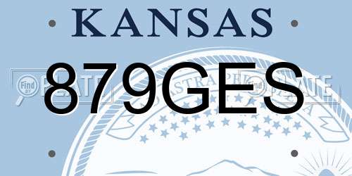 879GES Kansas License Plate