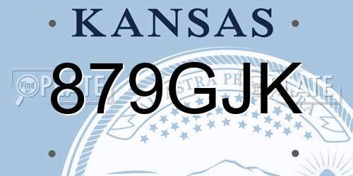 879GJK Kansas License Plate