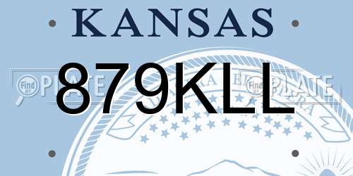 879KLL Kansas License Plate