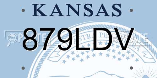 879LDV Kansas License Plate