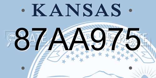 87AA975 Kansas License Plate