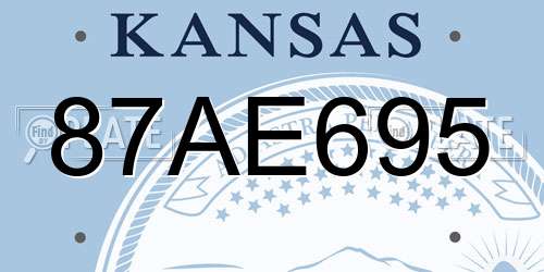 87AE695 Kansas License Plate