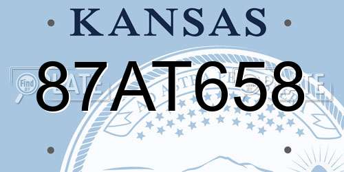 87AT658 Kansas License Plate