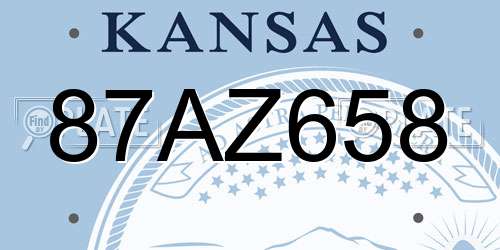 87AZ658 Kansas License Plate