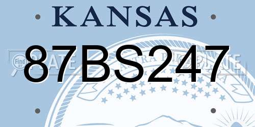 87BS247 Kansas License Plate