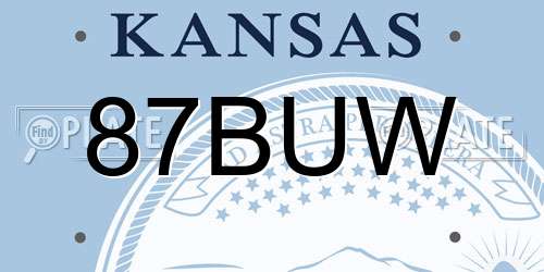 87BUW Kansas License Plate