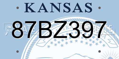 87BZ397 Kansas License Plate