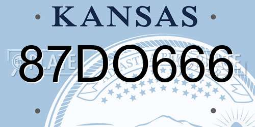 87DO666 Kansas License Plate