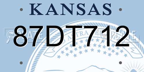87DT712 Kansas License Plate