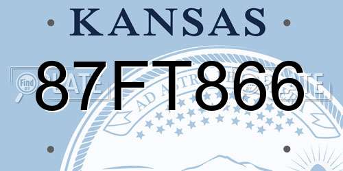 87FT866 Kansas License Plate