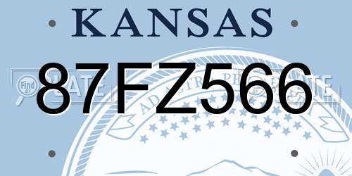 87FZ566 Kansas License Plate