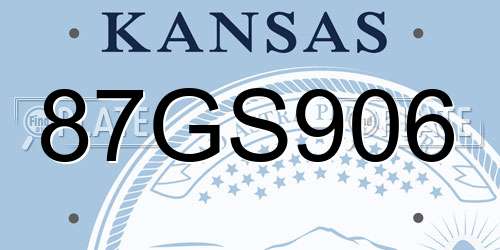 87GS906 Kansas License Plate