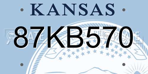 87KB570 Kansas License Plate
