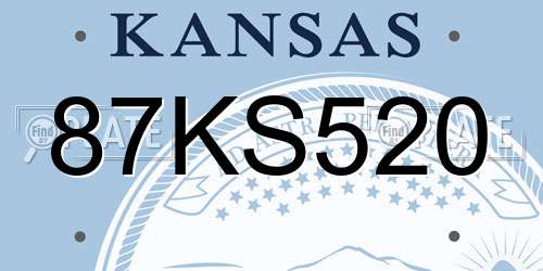 87KS520 Kansas License Plate