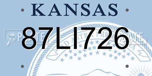 87LI726 Kansas License Plate