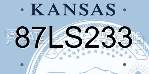 87LS233 Kansas License Plate