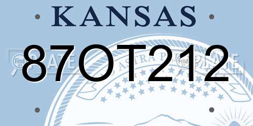 87OT212 Kansas License Plate