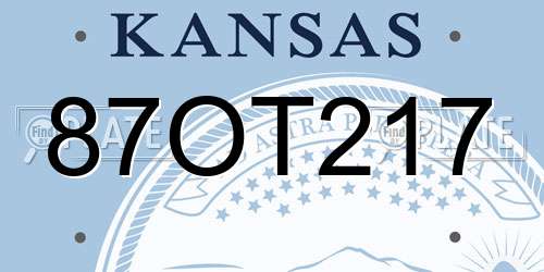 87OT217 Kansas License Plate