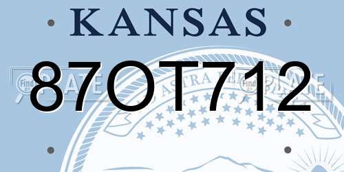 87OT712 Kansas License Plate