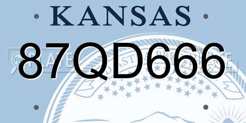 87QD666 Kansas License Plate