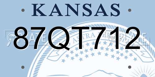 87QT712 Kansas License Plate