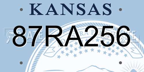 87RA256 Kansas License Plate