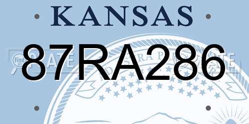 87RA286 Kansas License Plate