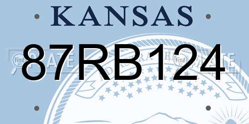 87RB124 Kansas License Plate