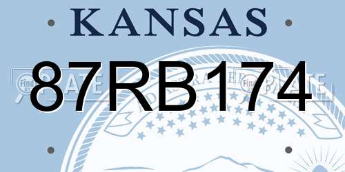 87RB174 Kansas License Plate