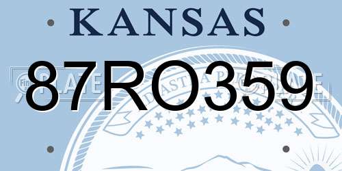 87RO359 Kansas License Plate
