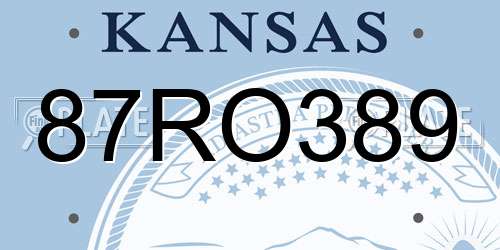 87RO389 Kansas License Plate
