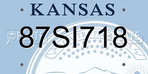 87SI718 Kansas License Plate