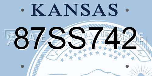 87SS742 Kansas License Plate